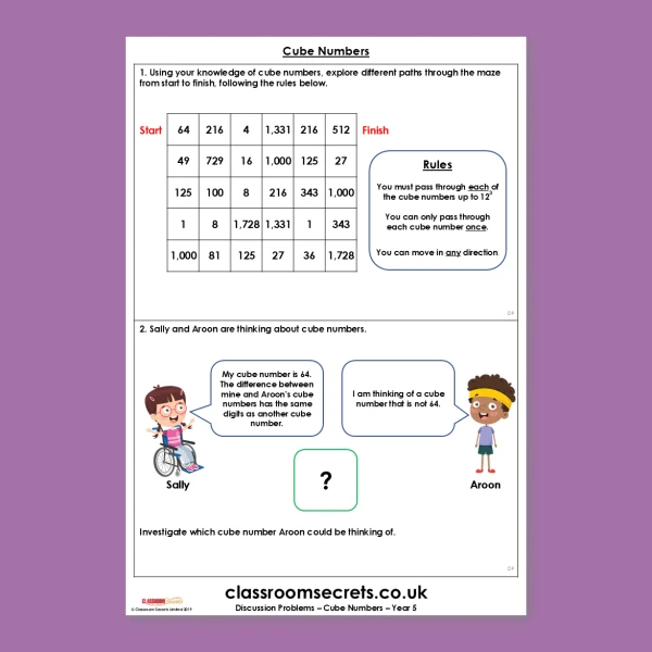 An image of the Cube Numbers Discussion Problem Resource