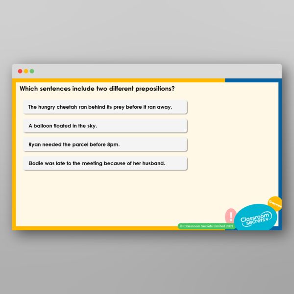 Year 3 Using Prepositions To Express Time Place And Cause Teaching Ppt ...