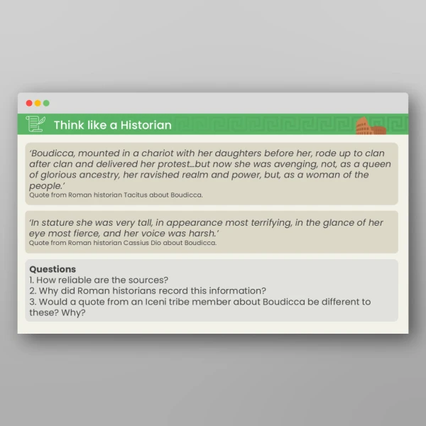 An image of the Lesson 3: Who Was Boudicca? PPT Resource