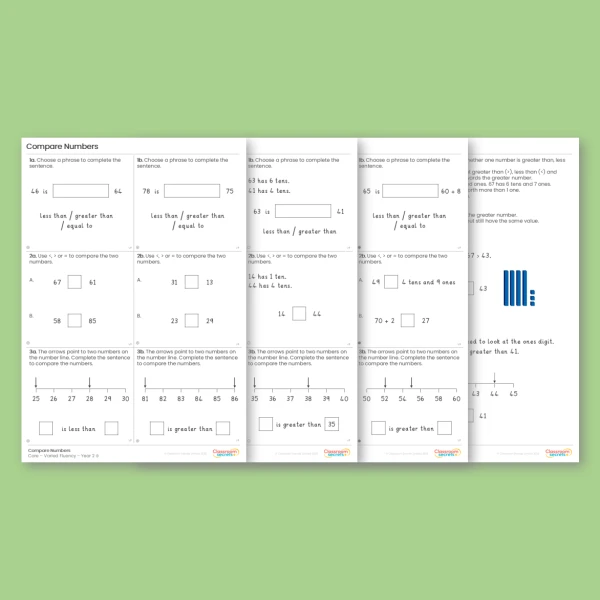 An image of the Compare Numbers Varied Fluency Resource