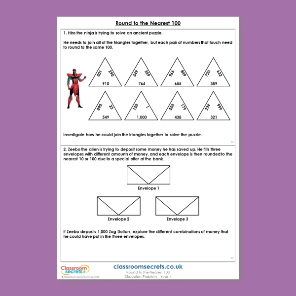 Year 4 Round to the Nearest 100 Deeper Reasoning Discussion Problem