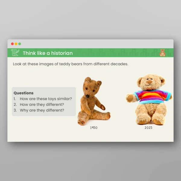 An image of the Toys Through Time How Have Toys Changed? PPT Resource