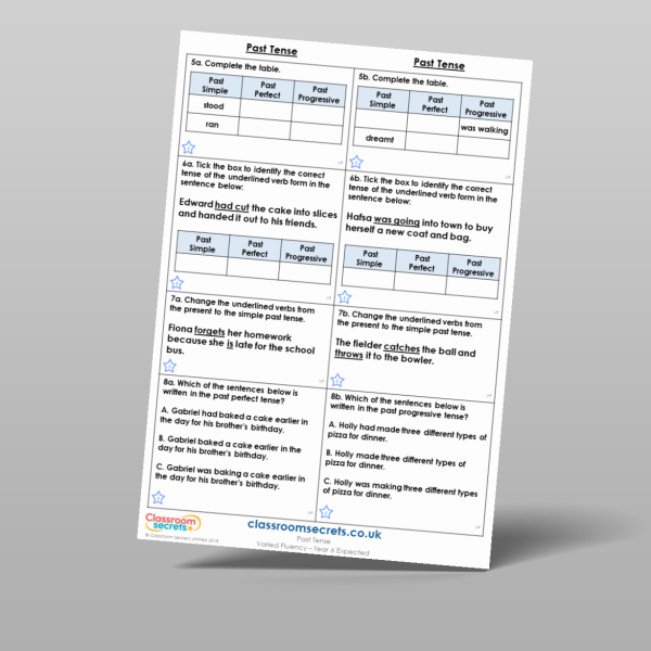 Year 6 Past Tense Varied Fluency Resource | Classroom Secrets