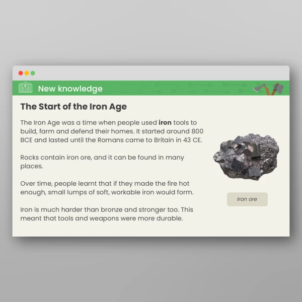 An image of the Stone Age to Iron Age What Was the Iron Age? PPT Resource