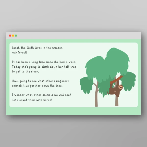 An image of the Amazing World - Rainforests Maths Story Resource