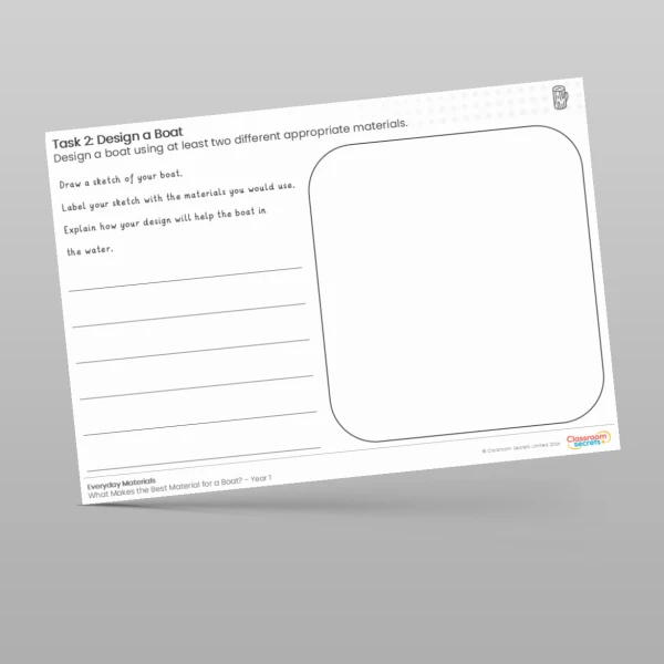 An image of the Lesson 4: Design a Boat Worksheet Resource