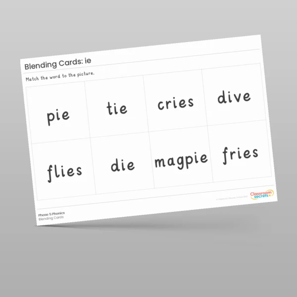 An image of the Blending Cards: ie Resource
