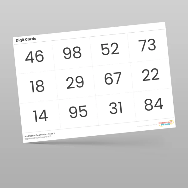 An image of the Represent Numbers to 100 Additional Scaffolds Resource