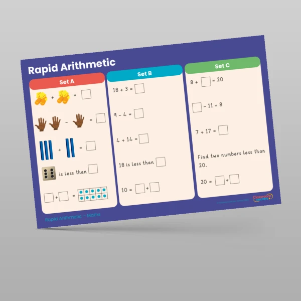An image of the Autumn 2 Week 1 Rapid Arithmetic Resource