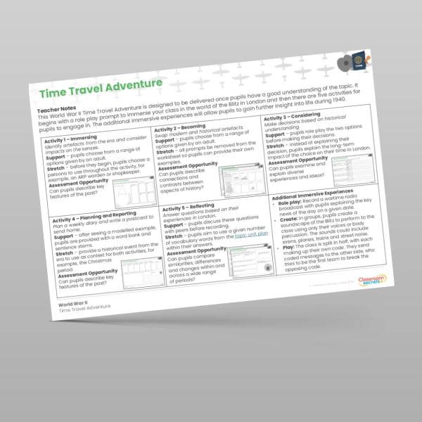 An image of the Time Travel Adventure - World War II Resource