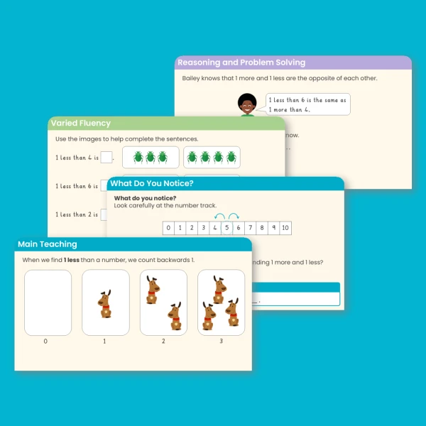 Year 1 1 Less Place Value (within 10) Teaching PowerPoint
