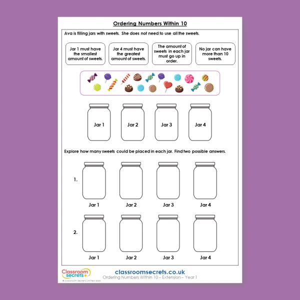 Year 1 Order Objects and Numbers Place Value within 10 Discussion Problem