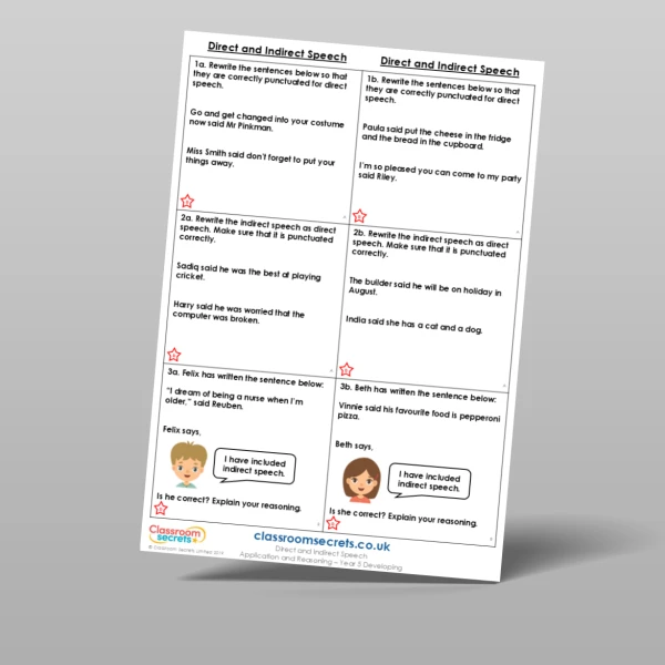 An image of the Direct and Indirect Speech Application and Reasoning Resource