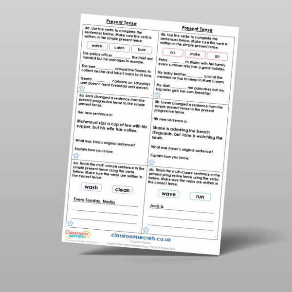 An image of the Present Tense Application and Reasoning Resource
