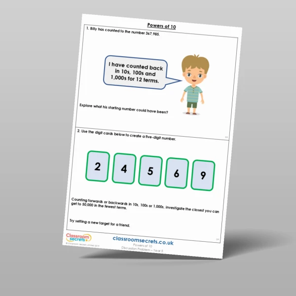 An image of the Powers of 10 Discussion Problem Resource