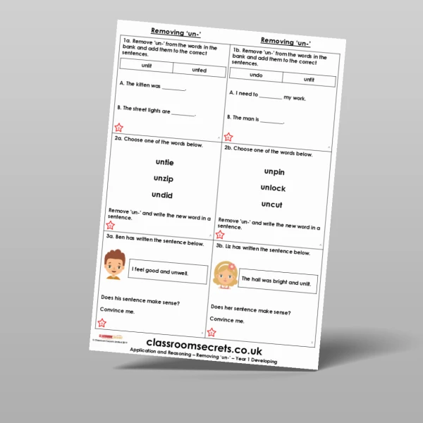 An image of the Removing 'un-' Application and Reasoning Resource
