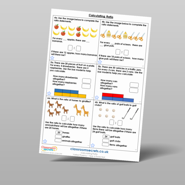 Year 6 Calculating Ratio Varied Fluency Resource | Classroom Secrets