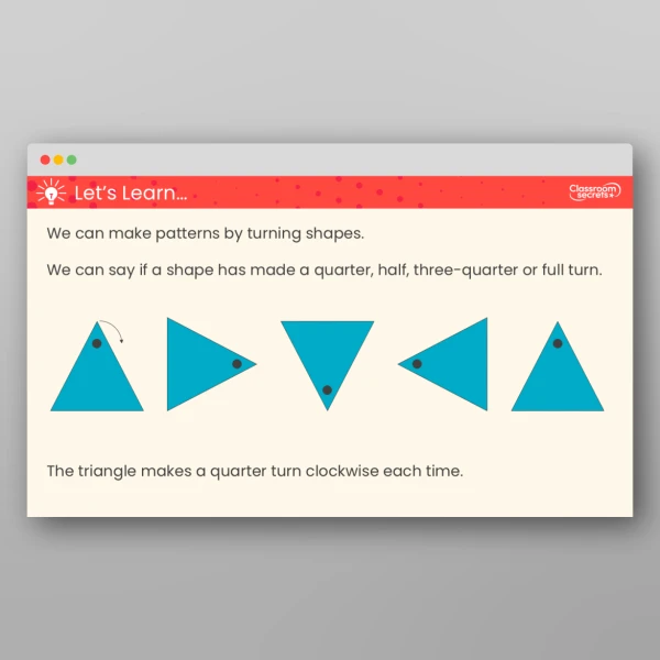 An image of the Shape Patterns with Turns Teaching PPT Resource