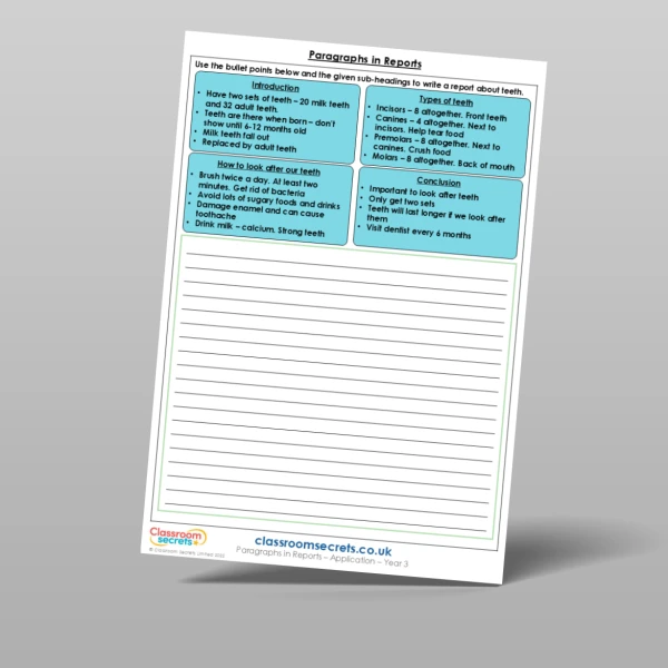 An image of the Paragraphs in Reports Application Resource