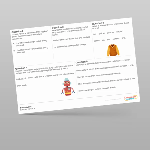 An image of the 5-Minute GPS Summer 2 Week 4 Resource