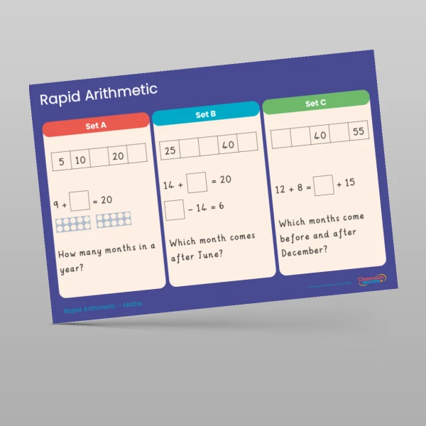 An image of the Summer 1 Week 3 Rapid Arithmetic Resource