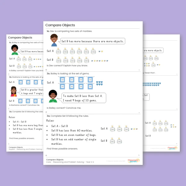 An image of the Compare Objects Reasoning and Problem Solving Resource