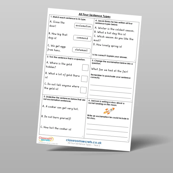 An image of the All Four Sentence Types Mixed Activity Resource