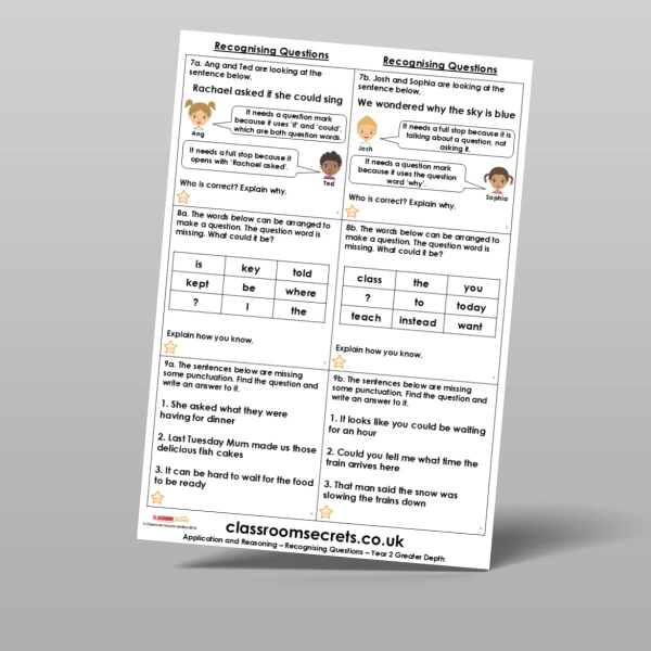 An image of the Free Recognising Questions Application and Reasoning Resource