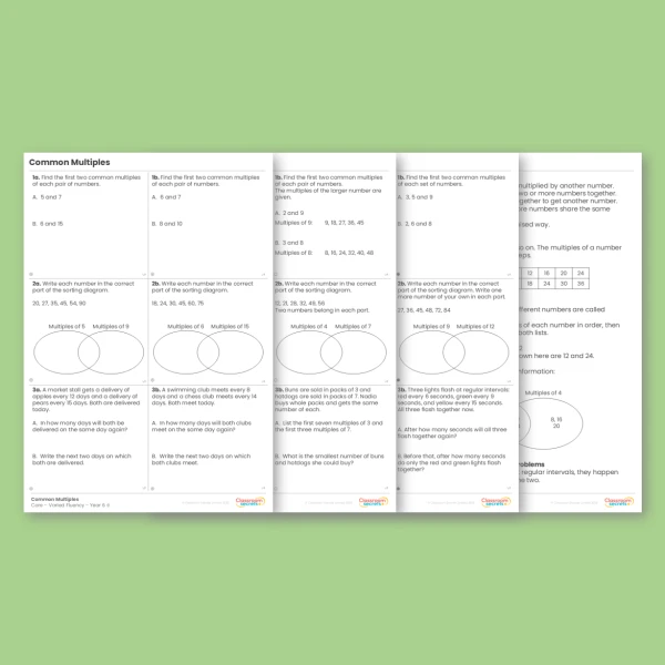 Year 6 Common Multiples Addition, Subtraction, Multiplication and Division Varied Fluency