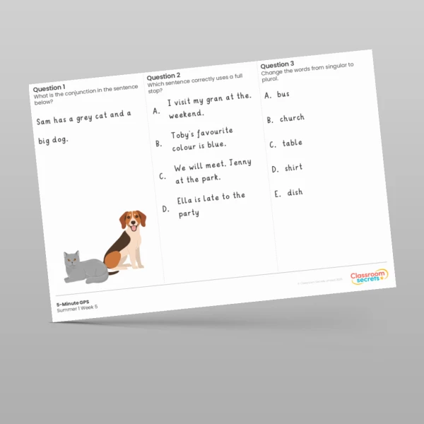 An image of the 5-Minute GPS Summer 1 Week 5 Resource
