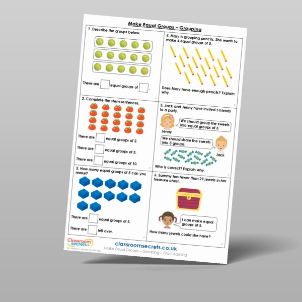 An image of the Make Equal Groups - Grouping Prior Learning Resource