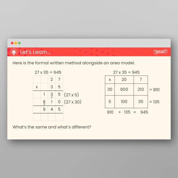 An image of the Multiply a 2-Digit Number by a 2-Digit Number Teaching PPT Resource