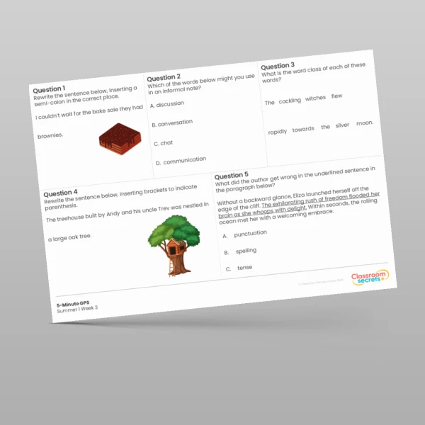 An image of the 5-Minute GPS Summer 1 Week 3 Resource