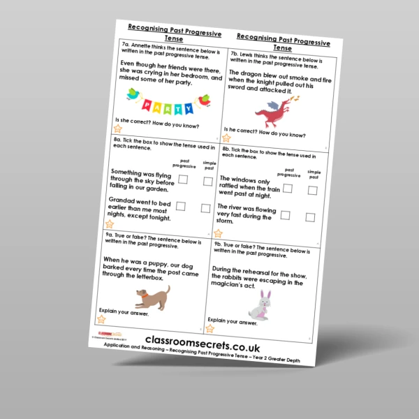 An image of the Recognising Past Progressive Tense Application and Reasoning Resource