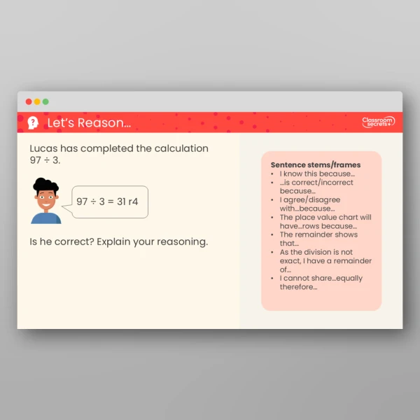 An image of the Divide a 2-Digit Number by a 1-Digit Number (2) Teaching PPT Resource