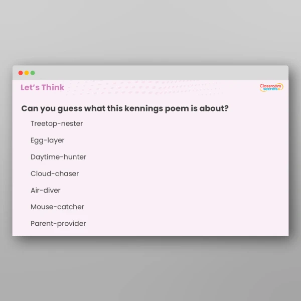 An image of the Kennings Poems Activity Resource