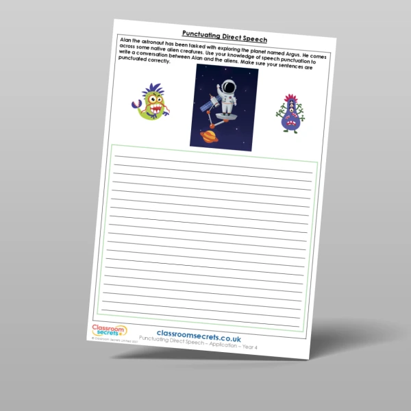 An image of the Punctuating Direct Speech Application Resource