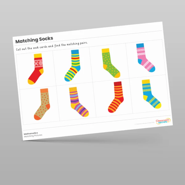 An image of the Matching Socks Activity Resource