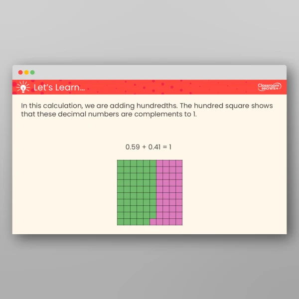 An image of the Complements to 1 Teaching PPT Resource