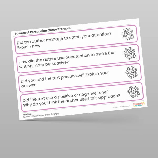 An image of the Powers of Persuasion Oracy Prompts Resource