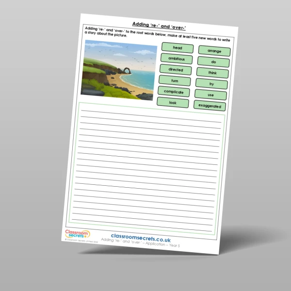 An image of the Adding 're-' and 'over-' Application Resource