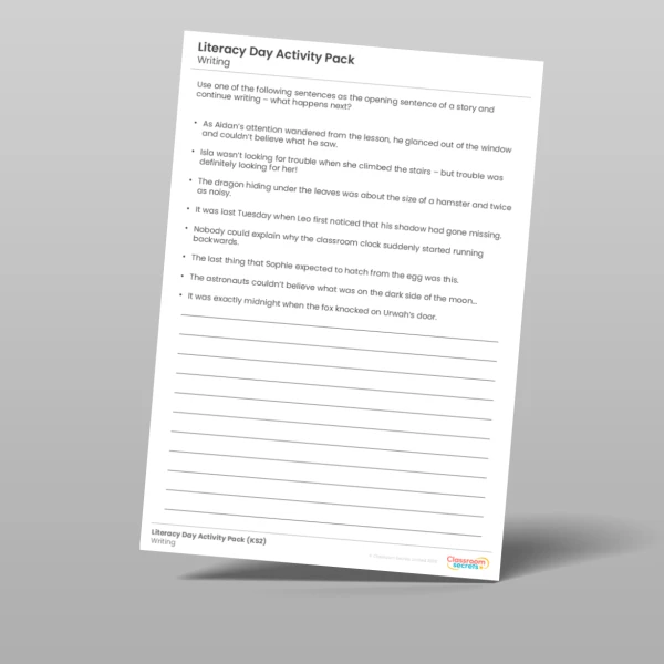 An image of the Literacy Day Activity Pack Resource