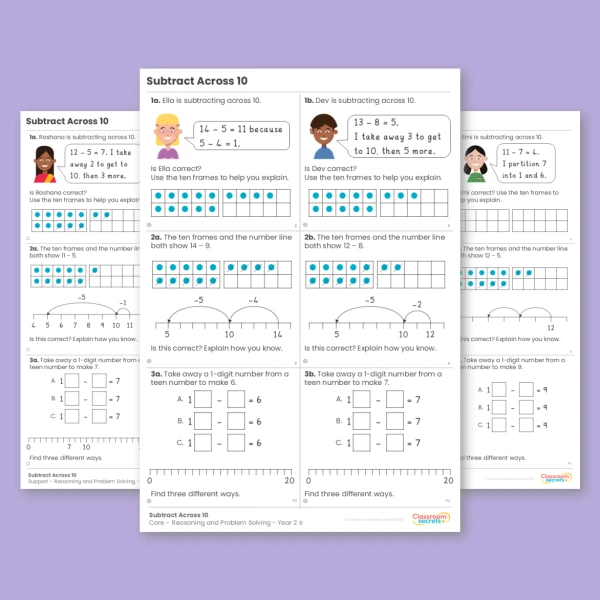 Year 2 Subtract Across 10 Addition and Subtraction Reasoning and Problem Solving