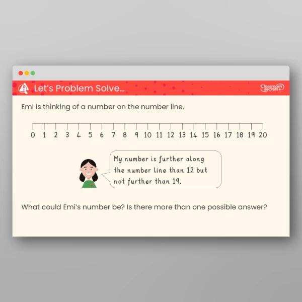 An image of the Use a Number Line to 20 Teaching PPT Resource