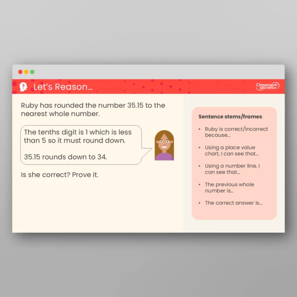 An image of the Round to the Nearest Whole Number Teaching PPT Resource