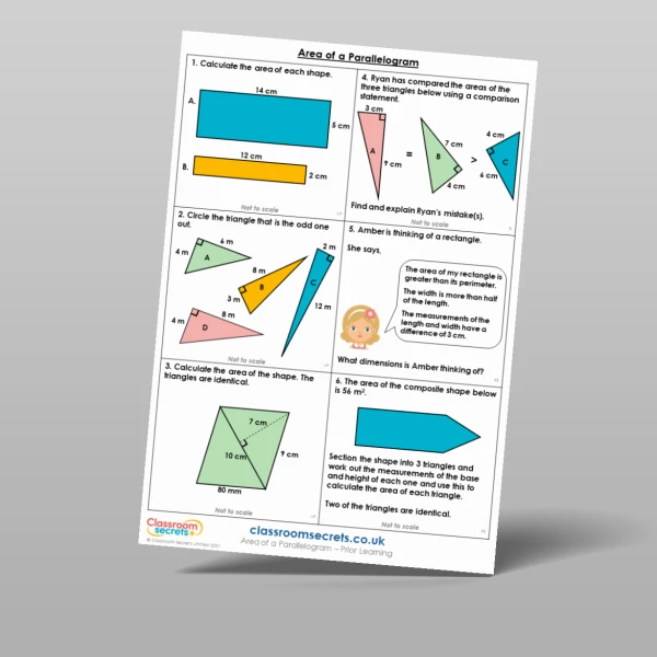 An image of the Area of a Parallelogram Prior Learning Resource