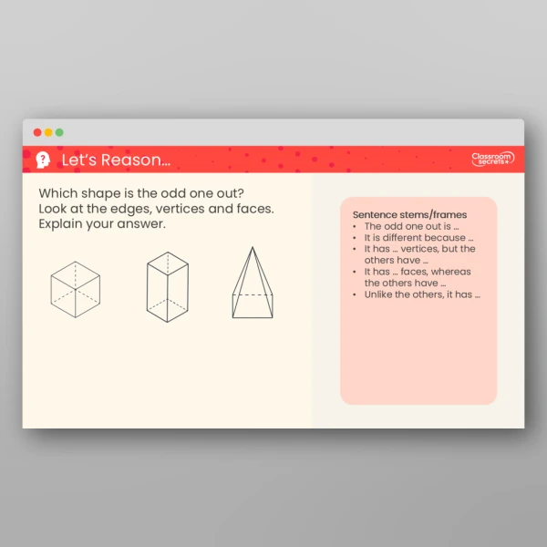 An image of the Recognise and Describe 3D Shapes Teaching PPT Resource