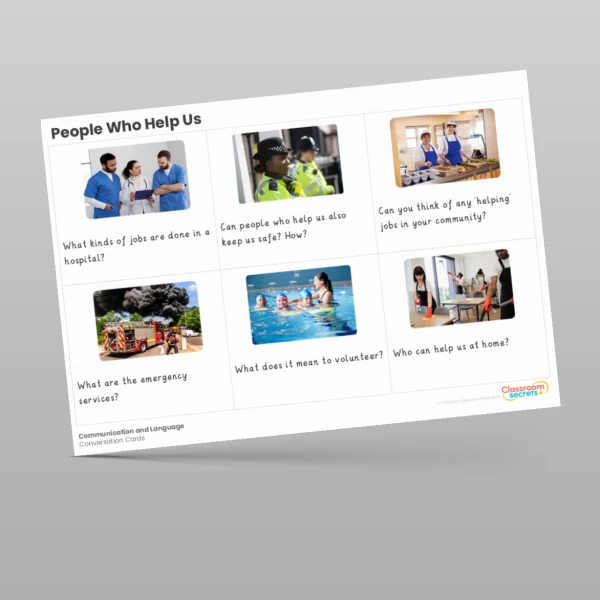 An image of the People Who Help Us Conversation Cards Resource