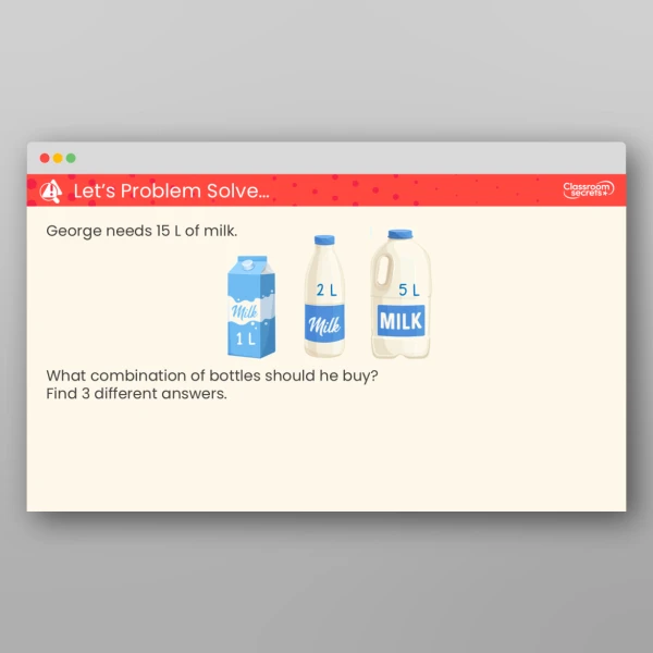 An image of the Four Operations with Volume and Capacity Teaching PPT Resource
