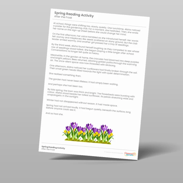 An image of the UKS2 Spring Reading Activity Resource